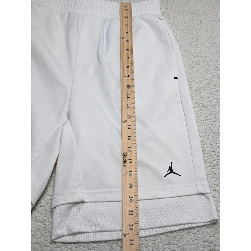 Jordan Mens Basketball Shorts Mesh Trim White M